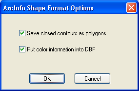 Shape format options